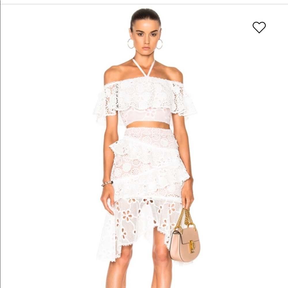 Alexis white lace Nahara skirt XS